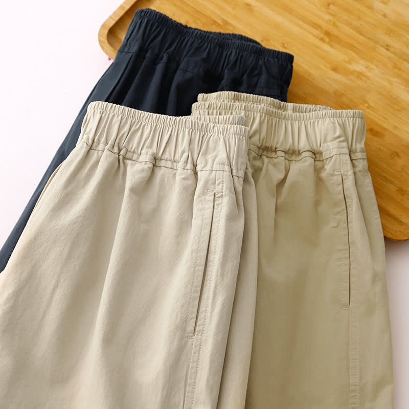 Nimara Ritual Spring Summer Casual Minimalist Solid Cropped Pants Women's Wide Leg Pants With Pockets