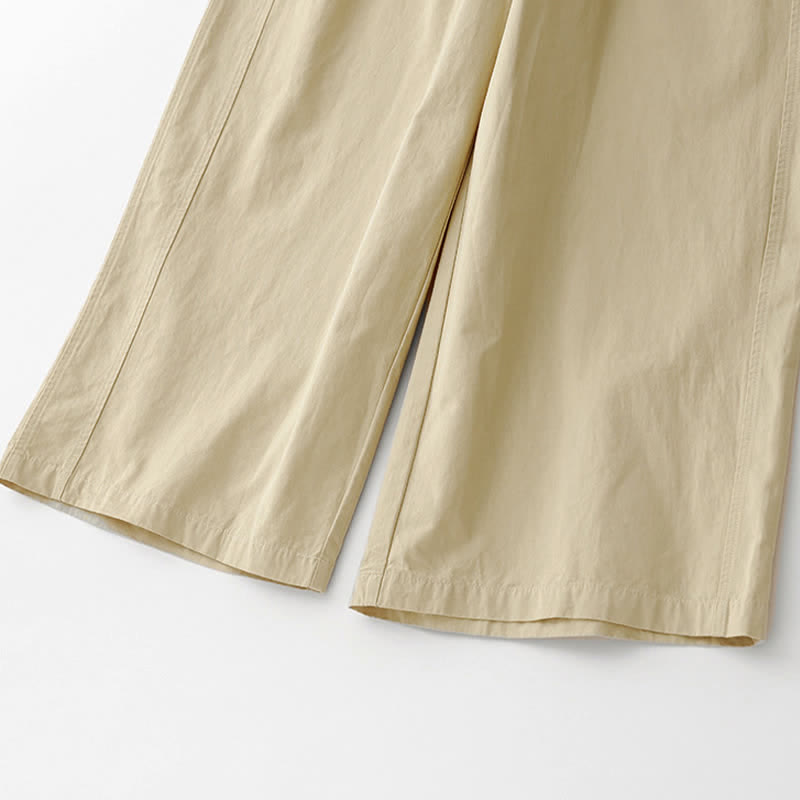 Nimara Ritual Spring Summer Casual Minimalist Solid Cropped Pants Women's Wide Leg Pants With Pockets