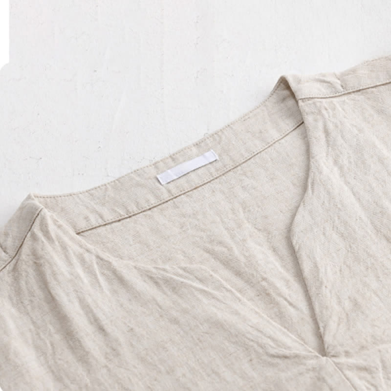 Nimara Ritual Summer Minimalist Solid V-Neck Men's Short Sleeve T-Shirts