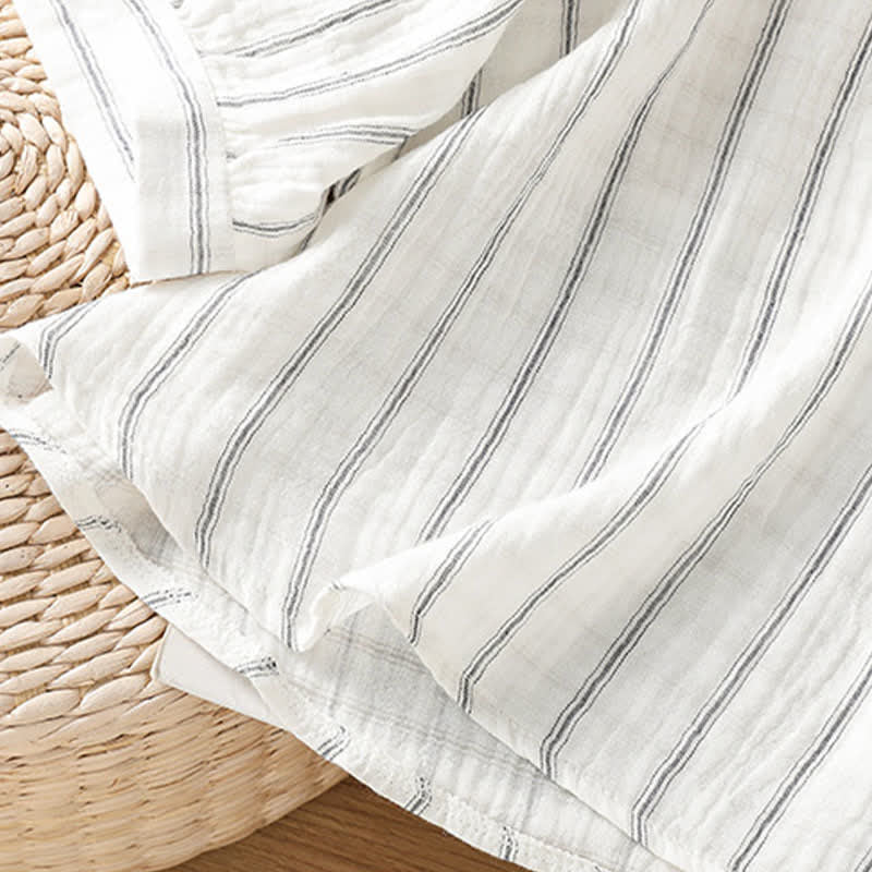 Nimara Ritual Summer Casual Minimalist Button-Up Striped Women's Short Sleeve Shirts