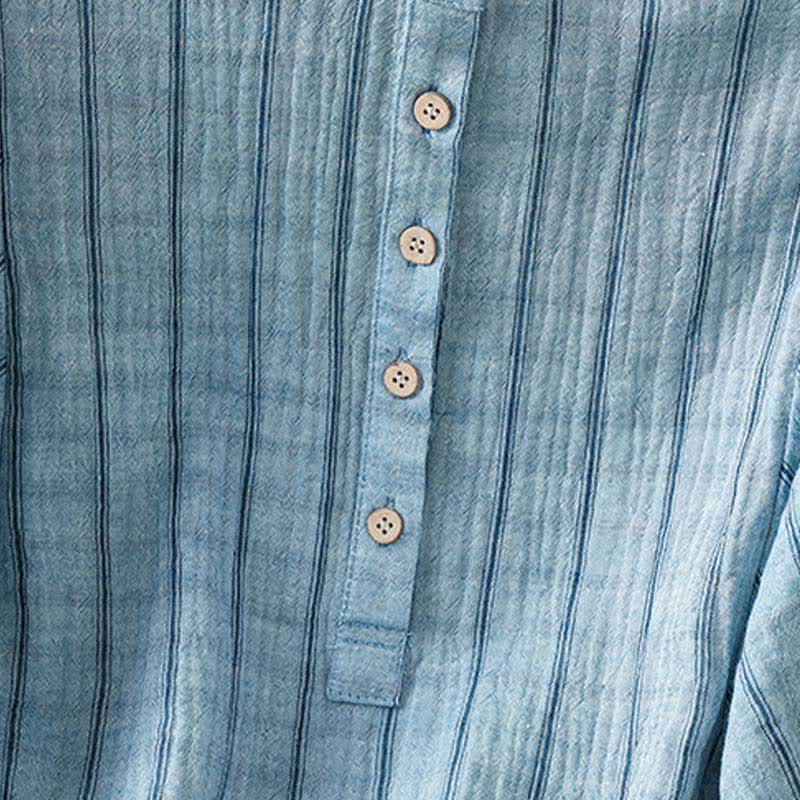 Nimara Ritual Summer Casual Minimalist Button-Up Striped Women's Short Sleeve Shirts