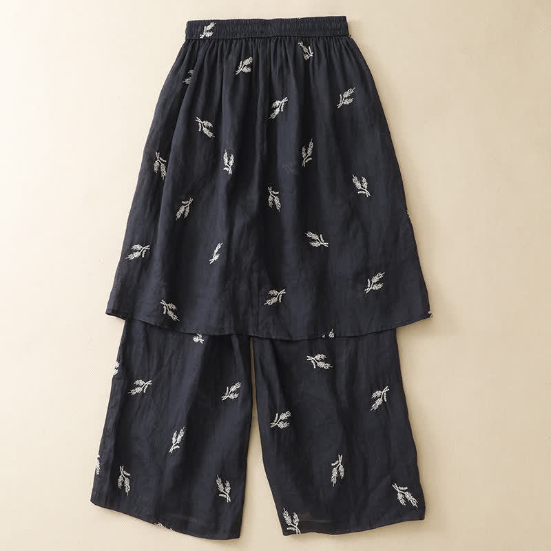 Nimara Ritual Summer Boho Casual Floral Drawstring Cropped Pants Women's Wide Leg Pants