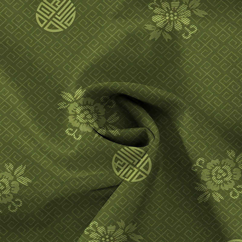 Nimara Ritual Geometric Floral Medallion Pattern Buttons Breathable Men's Short Sleeve Shirt