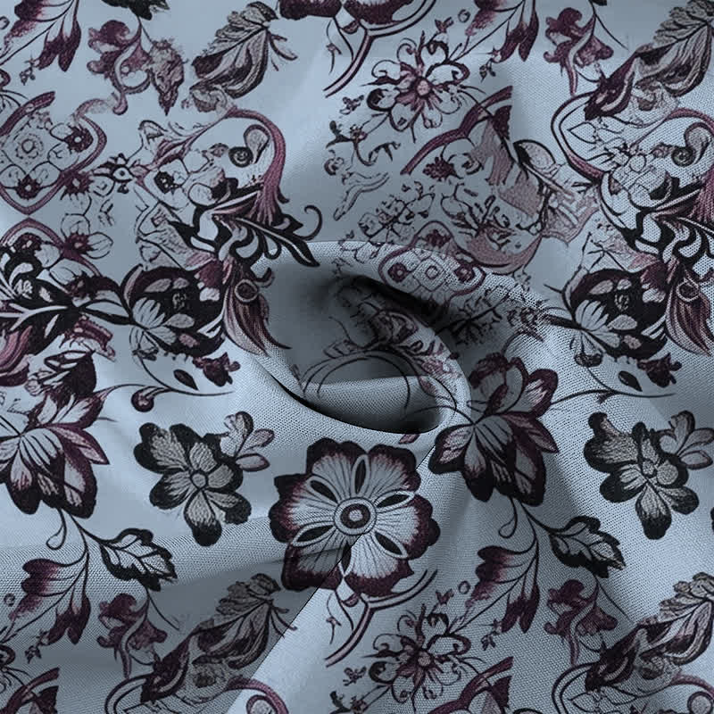 Nimara Ritual Tropical Floral Leaf Pattern Buttons Wrinkle-resistant Men's Short Sleeve Shirt