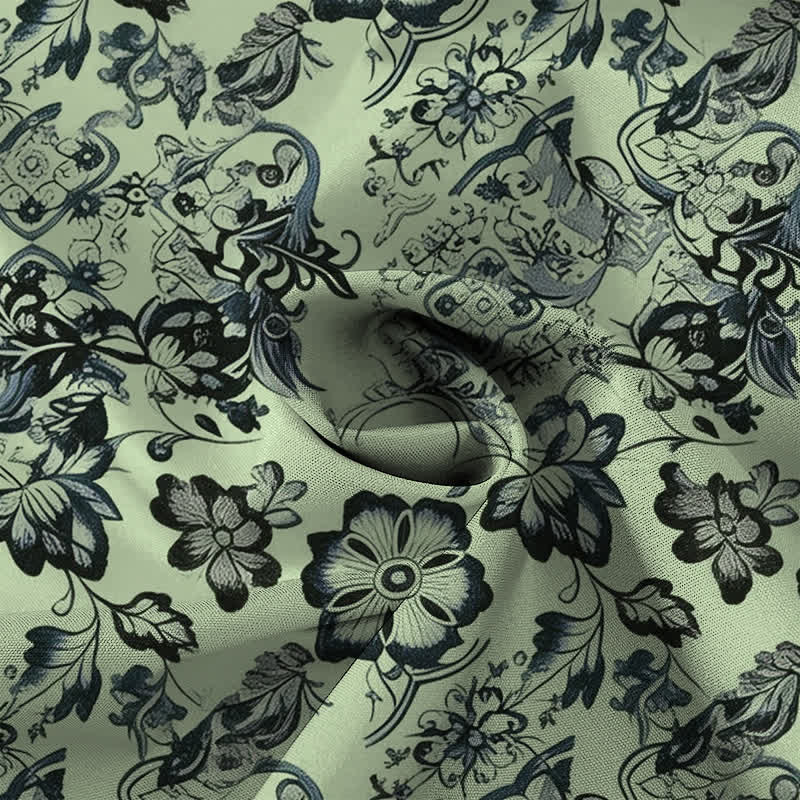 Nimara Ritual Tropical Floral Leaf Pattern Buttons Wrinkle-resistant Men's Short Sleeve Shirt