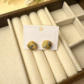 Nimara Ritual Handmade Song Brocade Protection Geometric Square Stud Earrings