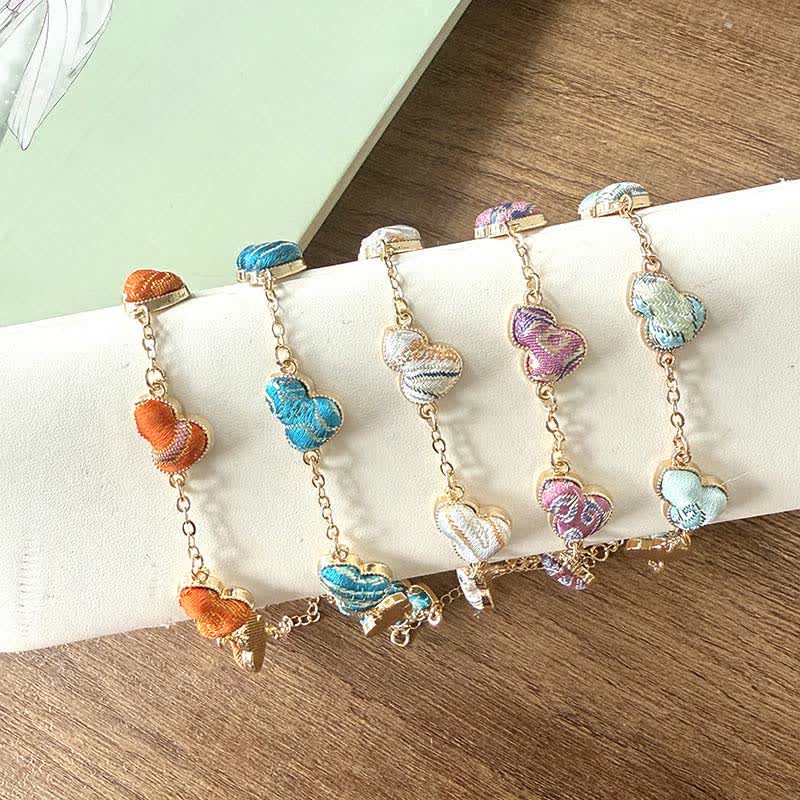 Nimara Ritual Song Brocade Copper Gourd Blessing Gold Tone Bracelet