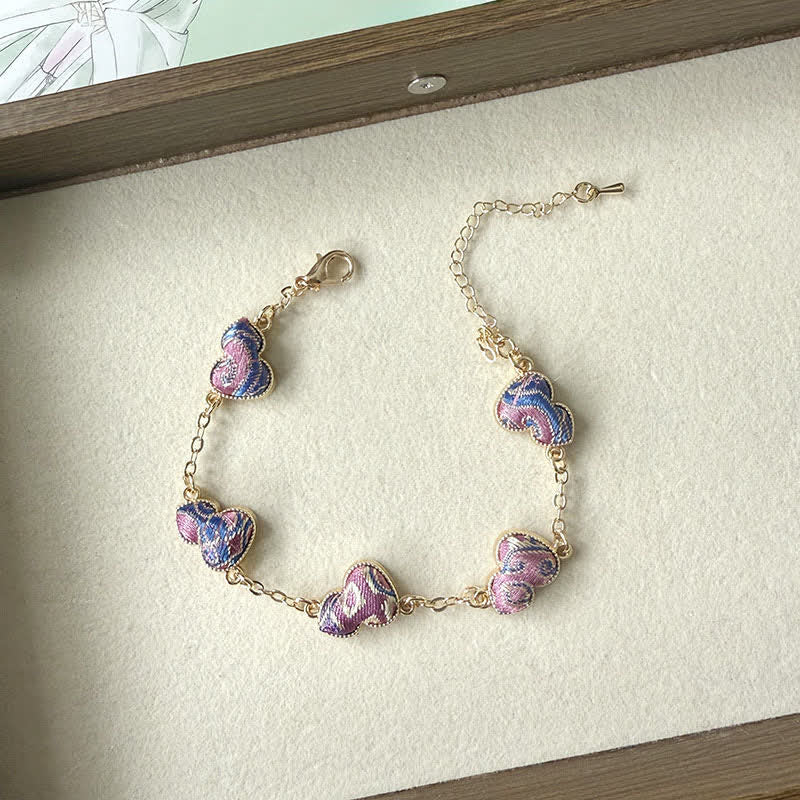 Nimara Ritual Song Brocade Copper Gourd Blessing Gold Tone Bracelet