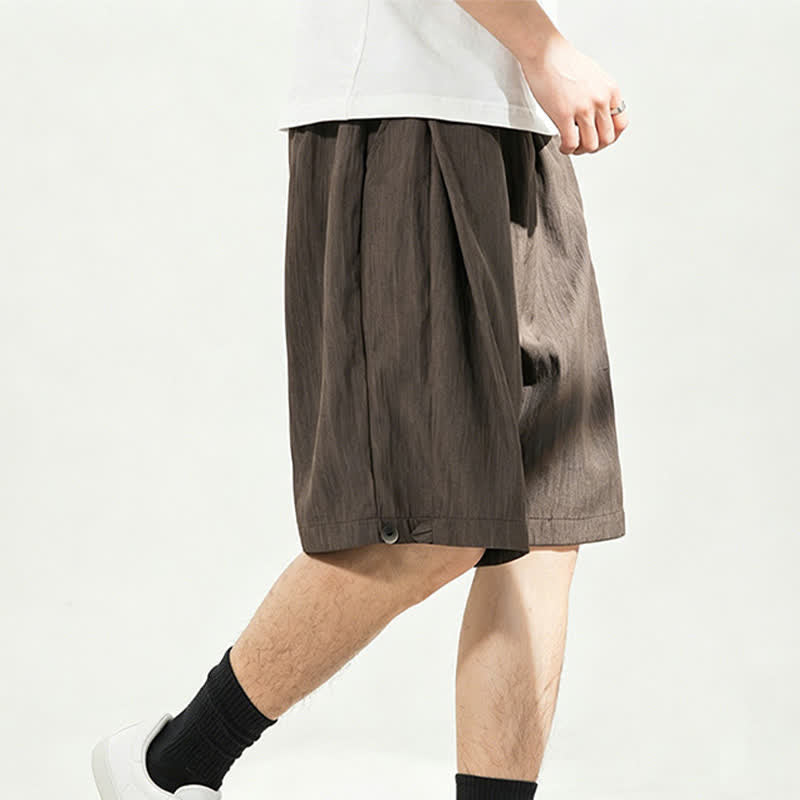 Nimara Ritual Summer Casual Minimalist Drawstring Elastic Waist Solid Men's Shorts With Pocket