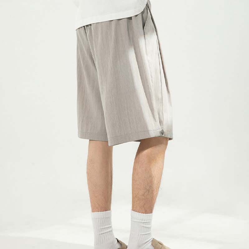 Nimara Ritual Summer Casual Minimalist Drawstring Elastic Waist Solid Men's Shorts With Pocket