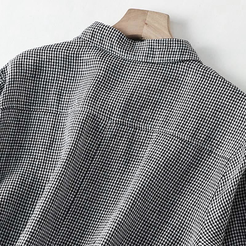 Nimara Ritual Summer Casual Vintage Button-Up Plaid Women's Short Sleeve Dresses