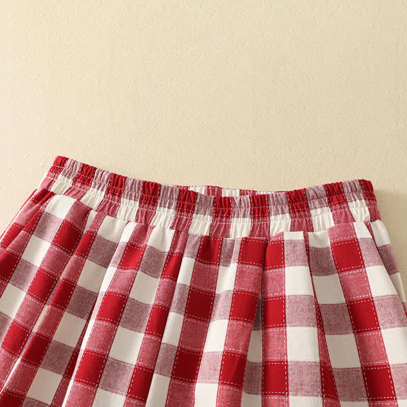 Nimara Ritual Summer Casual Classic Plaid Cropped Pants Women's Harem Pants With Pocket