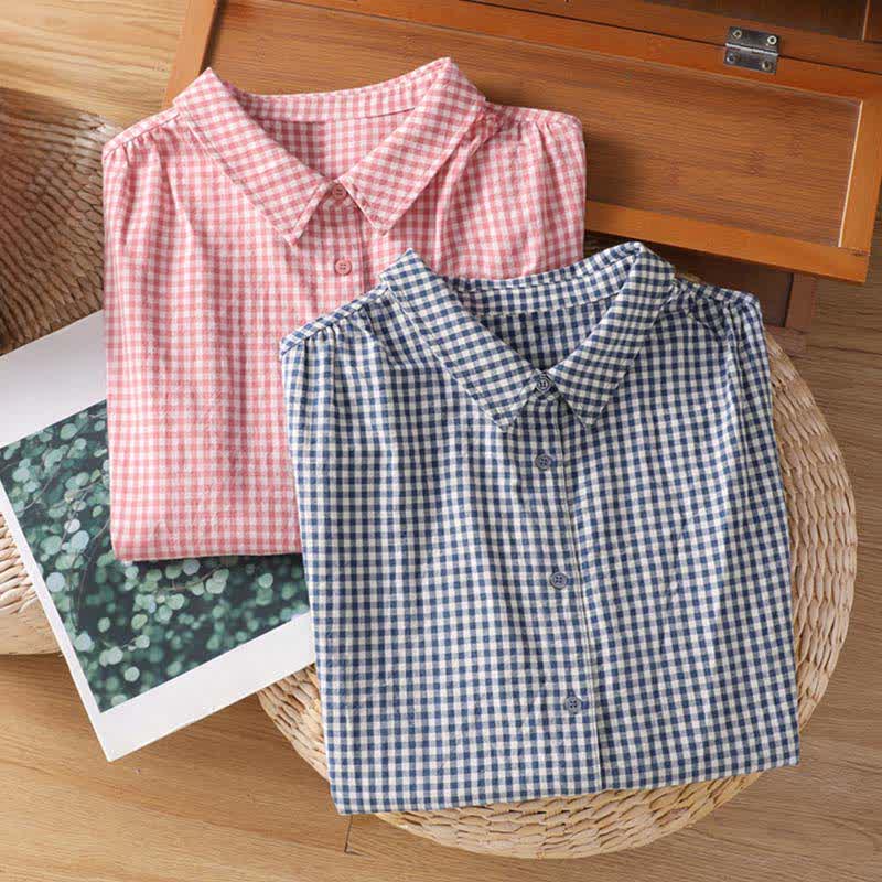 Nimara Ritual Summer Casual Vintage Button-Up Plaid Women's Sleeveless Shirts Tank Top