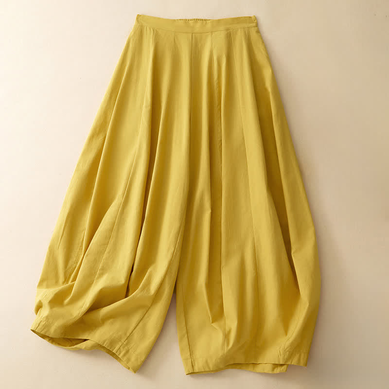 Nimara Ritual Summer Casual Minimalist Solid Cropped Pants Women's Harem Pants With Pocket