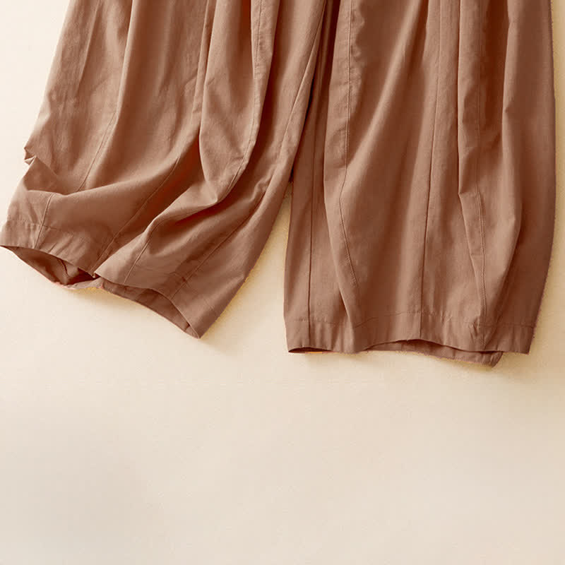 Nimara Ritual Summer Casual Minimalist Solid Cropped Pants Women's Harem Pants With Pocket