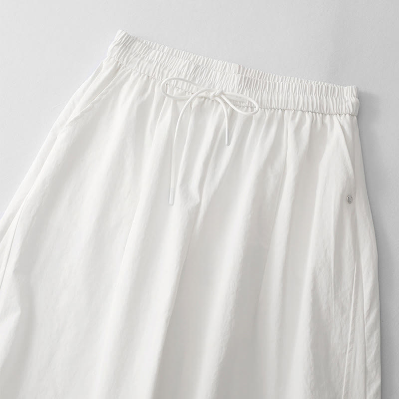 Nimara Ritual Summer Casual Minimalist Drawstring Solid Cotton Ankle Pants Women's Harem Pants With Pocket