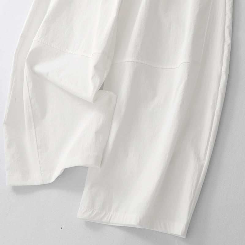 Nimara Ritual Summer Casual Minimalist Drawstring Solid Cotton Ankle Pants Women's Harem Pants With Pocket