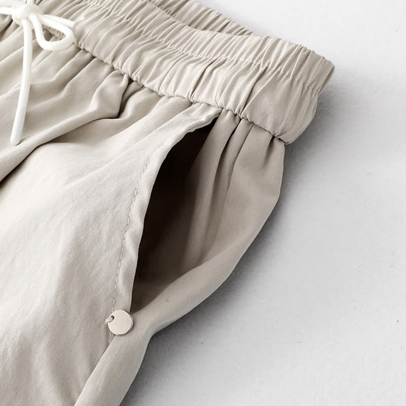 Nimara Ritual Summer Casual Minimalist Drawstring Solid Cotton Ankle Pants Women's Harem Pants With Pocket