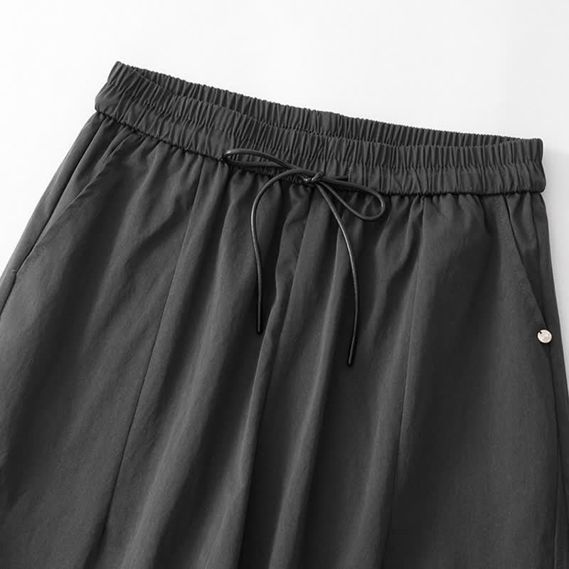 Nimara Ritual Summer Casual Minimalist Drawstring Solid Cotton Ankle Pants Women's Harem Pants With Pocket