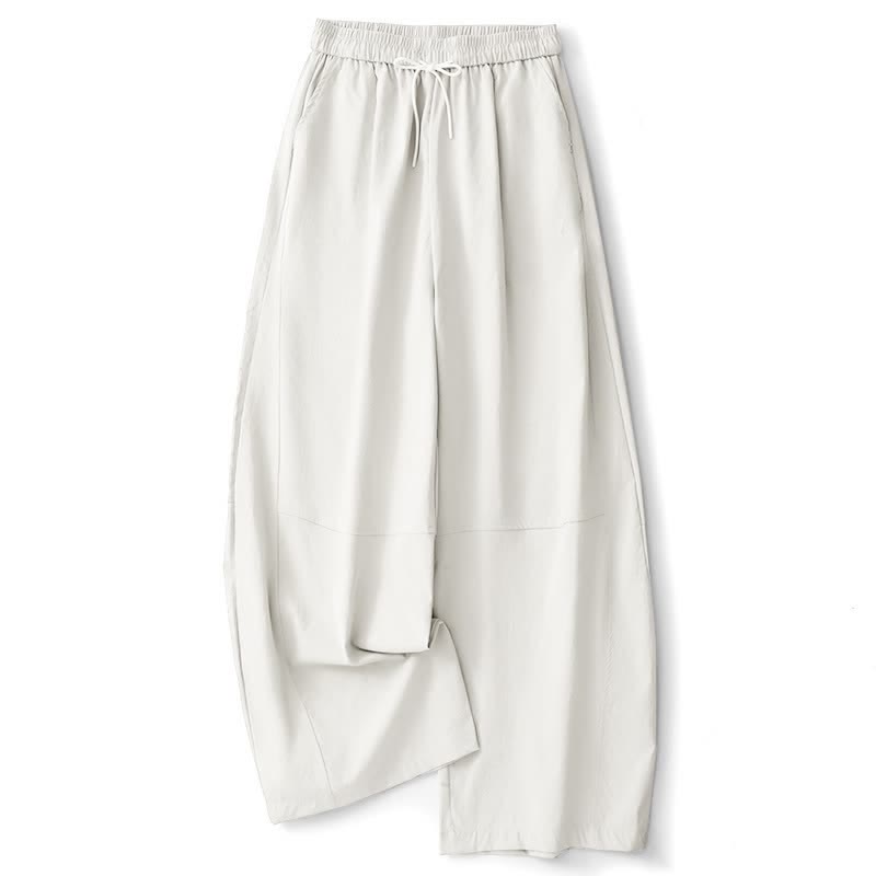 Nimara Ritual Summer Casual Minimalist Drawstring Solid Cotton Ankle Pants Women's Harem Pants With Pocket