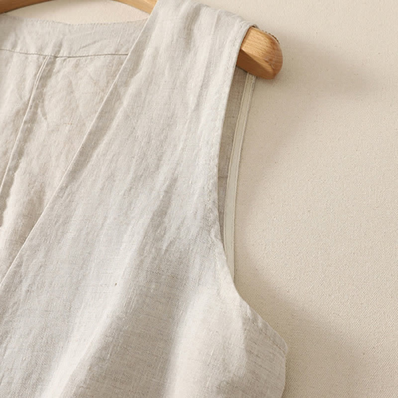 Nimara Ritual Summer Casual Minimalist Button-Up Solid Women's Sleeveless Shirts Tank Top