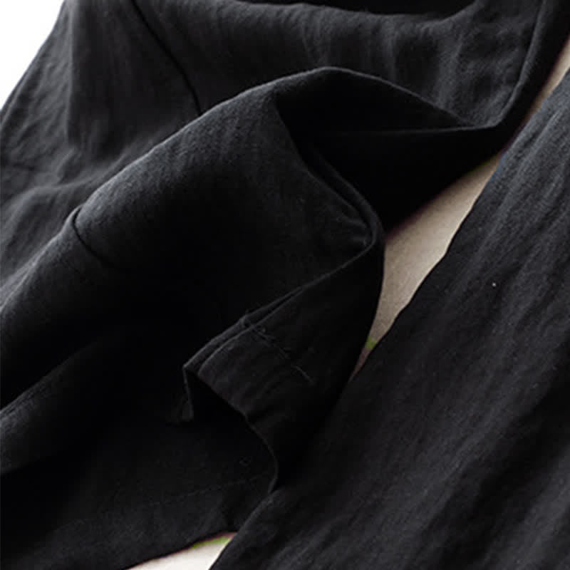 Nimara Ritual Summer Casual Button-Up Solid Zipper Design Ankle Pants Women's Harem Pants With Pocket