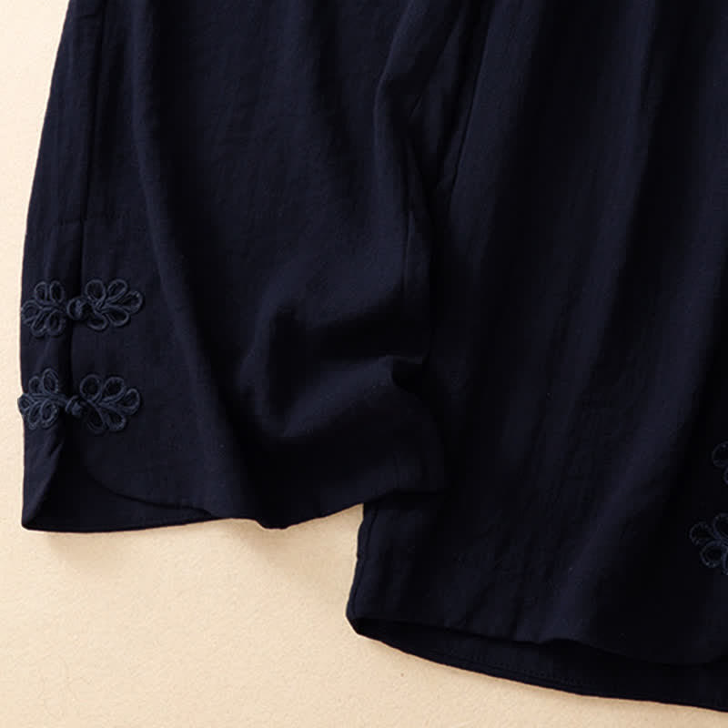 Nimara Ritual Summer Casual Embroidery Solid Cropped Pants Women's Harem Pants With Pocket