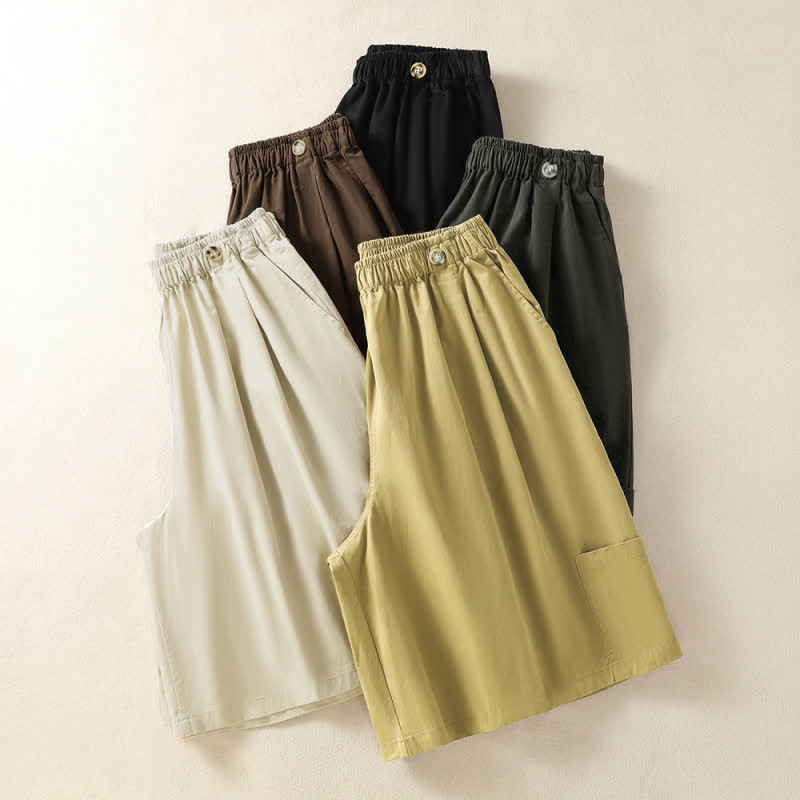 Nimara Ritual Summer Casual Minimalist Solid Women's Shorts With Pocket