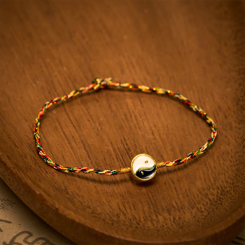 Nimara Ritual Hand-Woven Yin Yang Colorful Thin Cord String Protection Braided Bracelet