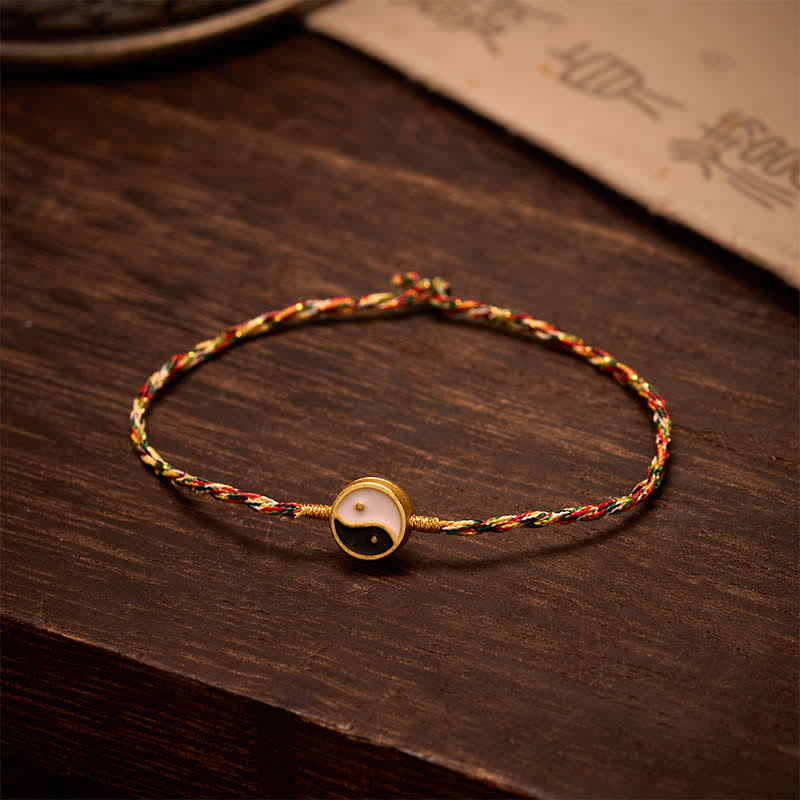 Nimara Ritual Hand-Woven Yin Yang Colorful Thin Cord String Protection Braided Bracelet