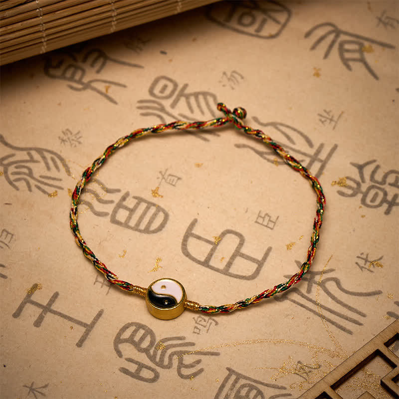 Nimara Ritual Hand-Woven Yin Yang Colorful Thin Cord String Protection Braided Bracelet