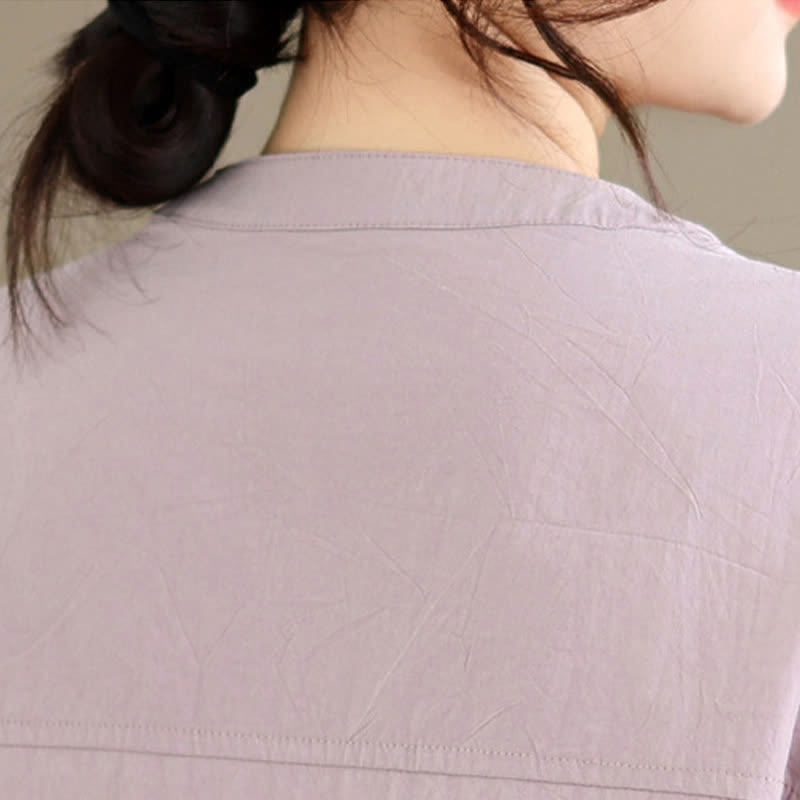 Nimara Ritual Summer Casual Minimalist Embroidery Snails Button-Up Geometric Women's Short Sleeve Shirts