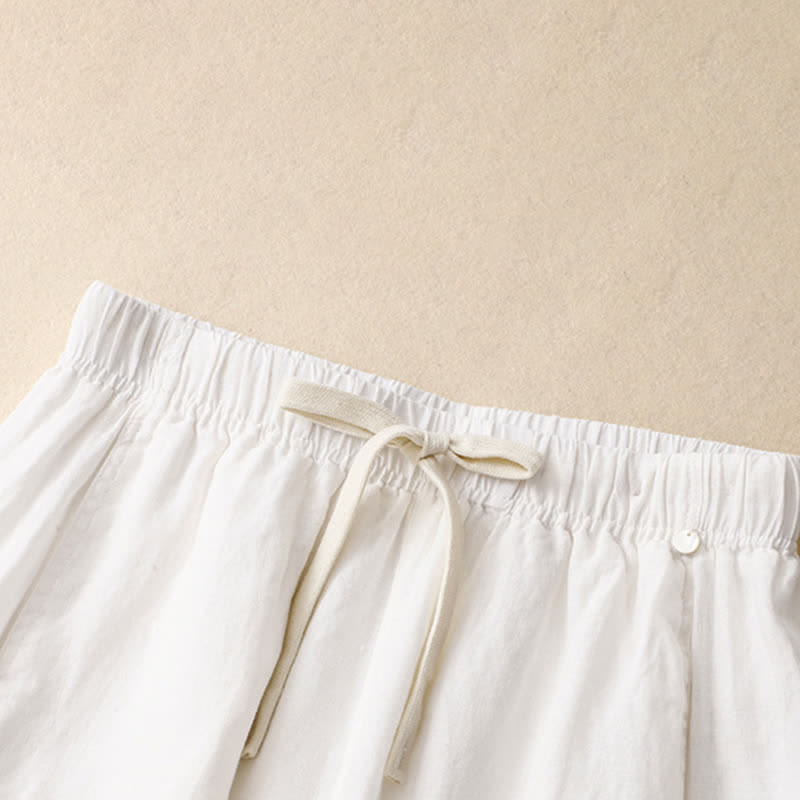 Nimara Ritual Summer Casual Minimalist Drawstring Solid Ankle Pants Women's Straight Leg Pants With Pocket
