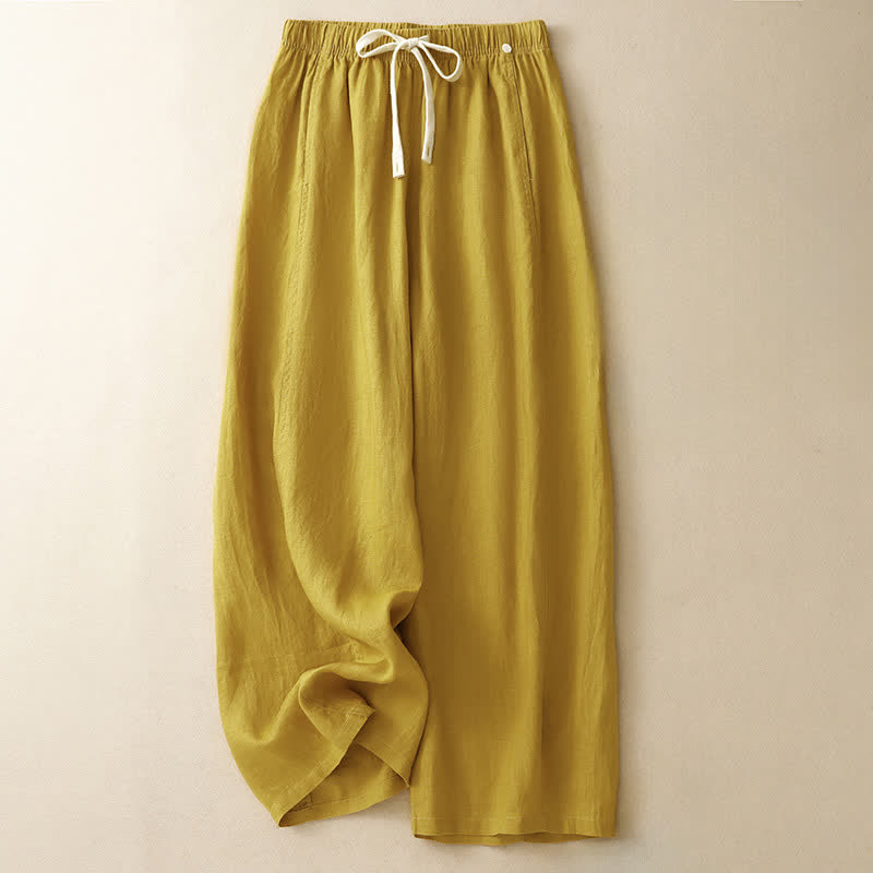 Nimara Ritual Summer Casual Minimalist Drawstring Solid Ankle Pants Women's Straight Leg Pants With Pocket