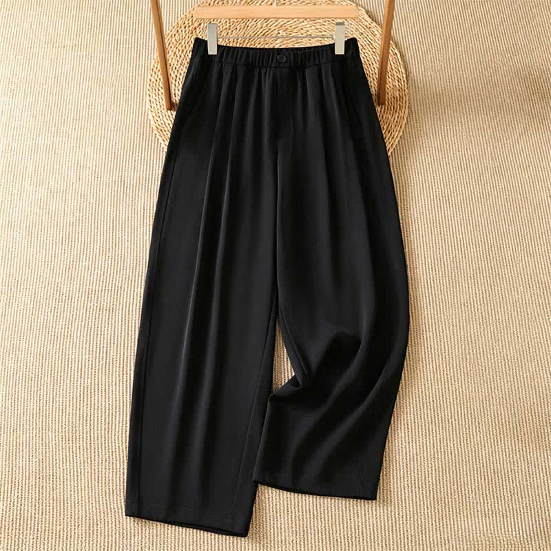 Nimara Ritual Summer Casual Minimalist Solid Cropped Pants Women's Harem Pants With Pocket