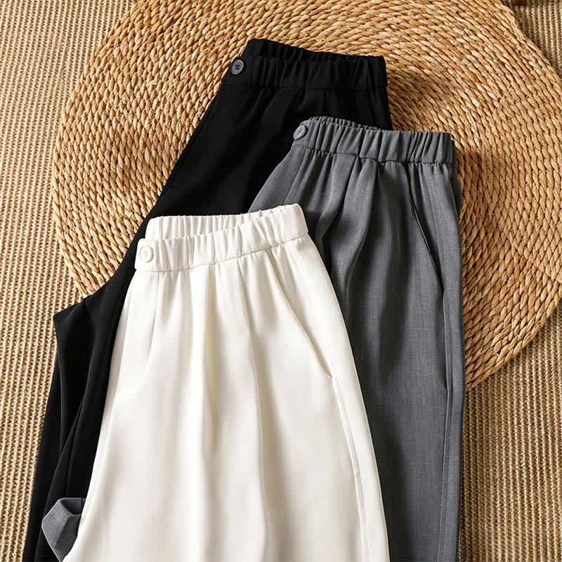 Nimara Ritual Summer Casual Minimalist Solid Cropped Pants Women's Harem Pants With Pocket