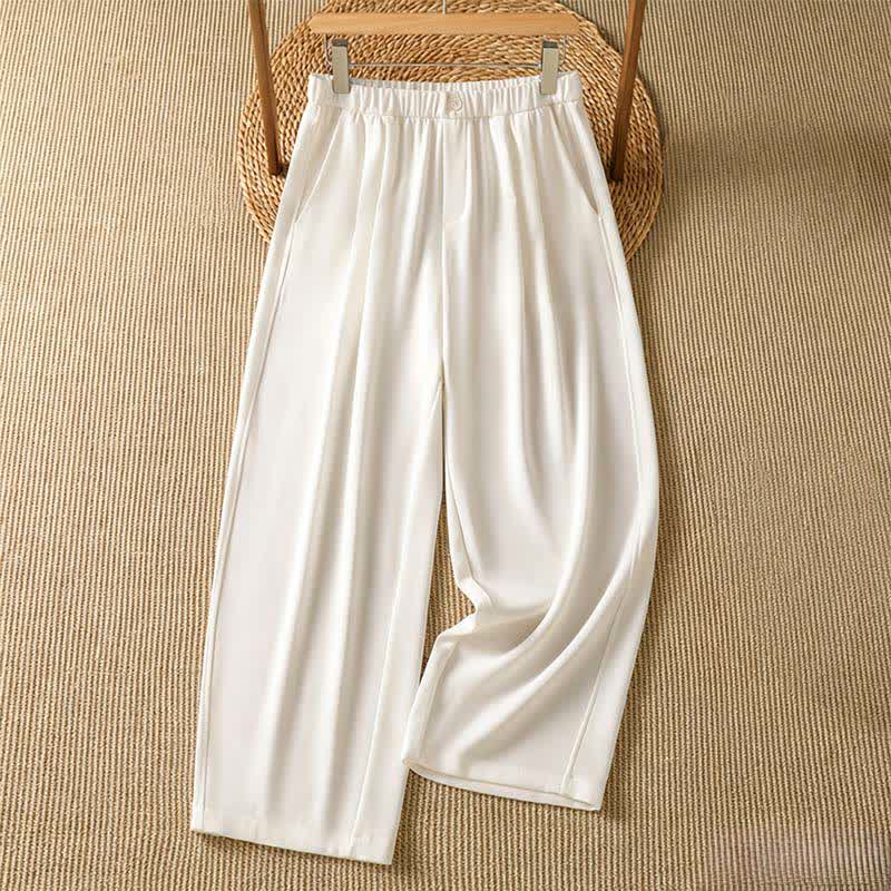Nimara Ritual Summer Casual Minimalist Solid Cropped Pants Women's Harem Pants With Pocket