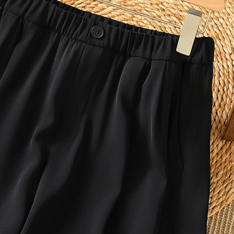 Nimara Ritual Summer Casual Minimalist Solid Cropped Pants Women's Harem Pants With Pocket
