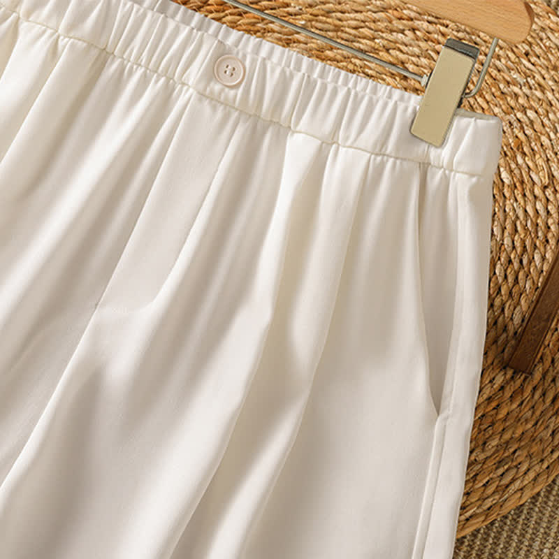 Nimara Ritual Summer Casual Minimalist Solid Cropped Pants Women's Harem Pants With Pocket