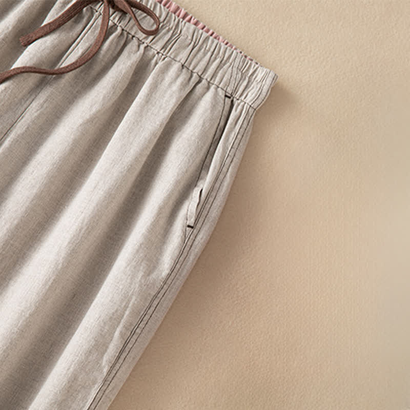 Nimara Ritual Summer Casual Minimalist Drawstring Solid Ankle Pants Women's Harem Pants With Pocket