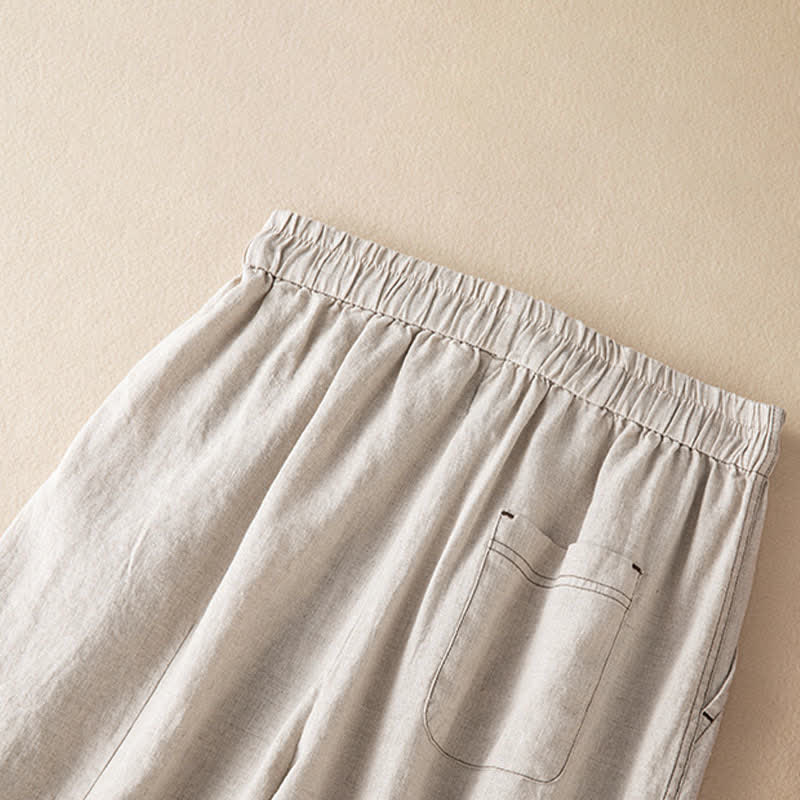 Nimara Ritual Summer Casual Minimalist Drawstring Solid Ankle Pants Women's Harem Pants With Pocket