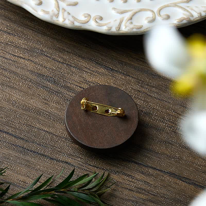 Nimara Ritual Handmade Fabric Flower Grounding Round Brooch
