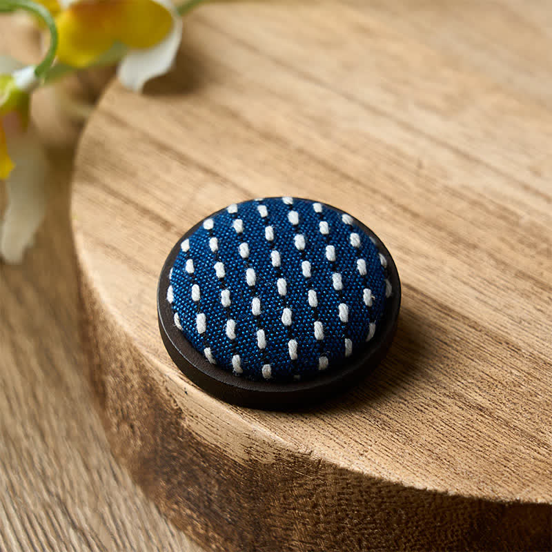 Nimara Ritual Handmade Fabric Flower Grounding Round Brooch