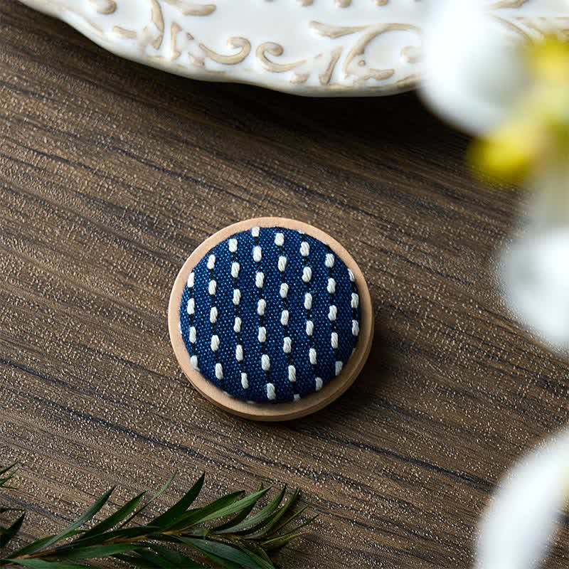 Nimara Ritual Handmade Fabric Flower Grounding Round Brooch