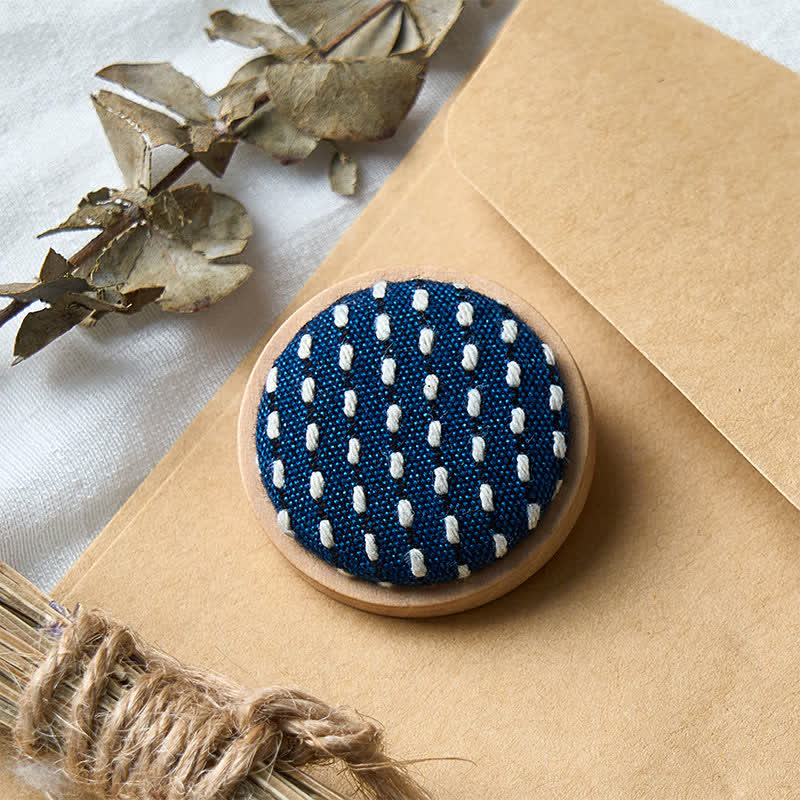Nimara Ritual Handmade Fabric Flower Grounding Round Brooch
