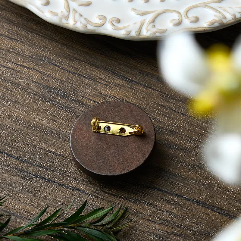 Nimara Ritual Handmade Fabric Flower Grounding Round Brooch