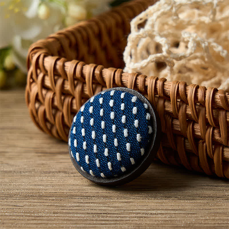 Nimara Ritual Handmade Fabric Flower Grounding Round Brooch