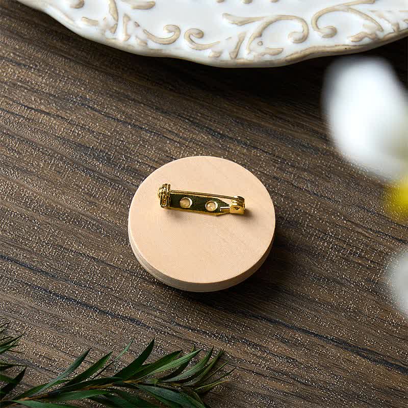 Nimara Ritual Handmade Fabric Flower Grounding Round Brooch