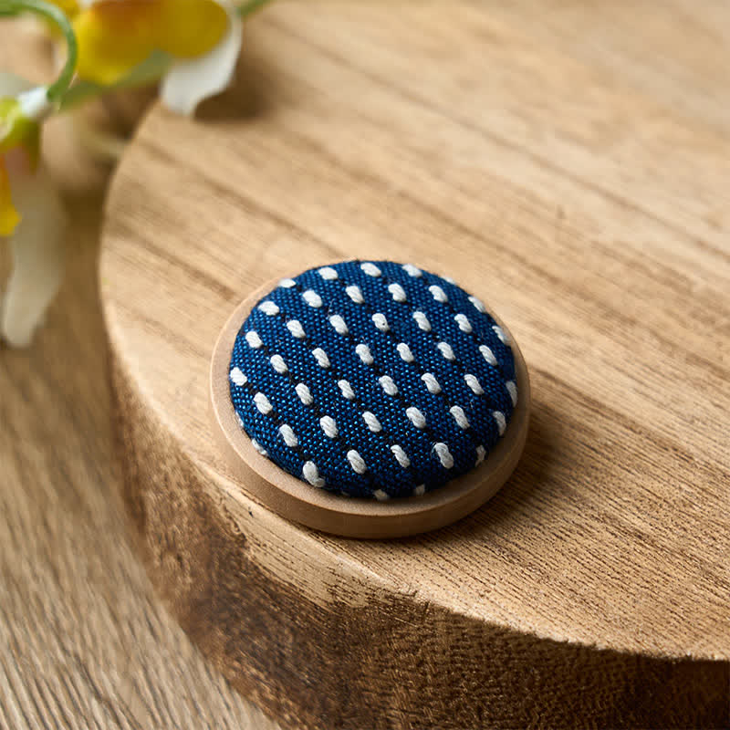 Nimara Ritual Handmade Fabric Flower Grounding Round Brooch