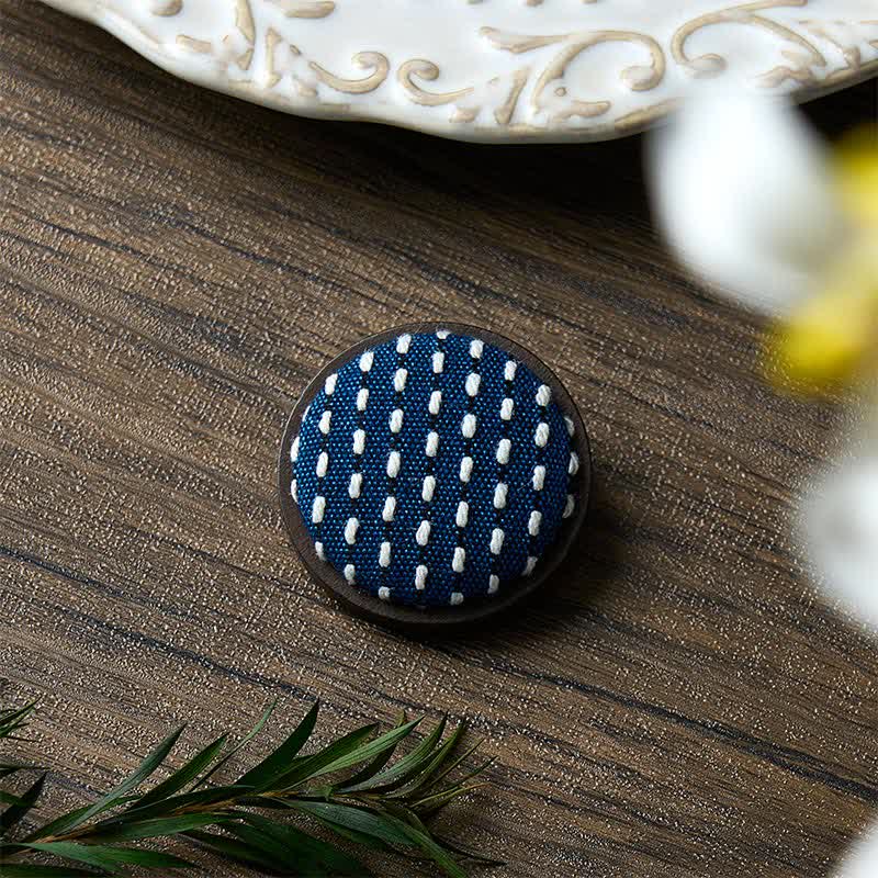 Nimara Ritual Handmade Fabric Flower Grounding Round Brooch